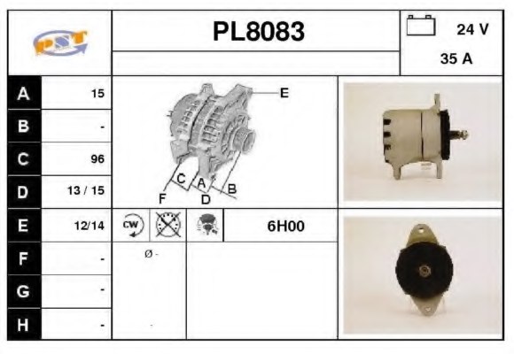 SNRA PL8083 Alternator